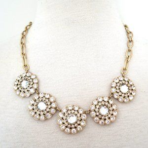 J CREW Layered Circle crystal statement necklace